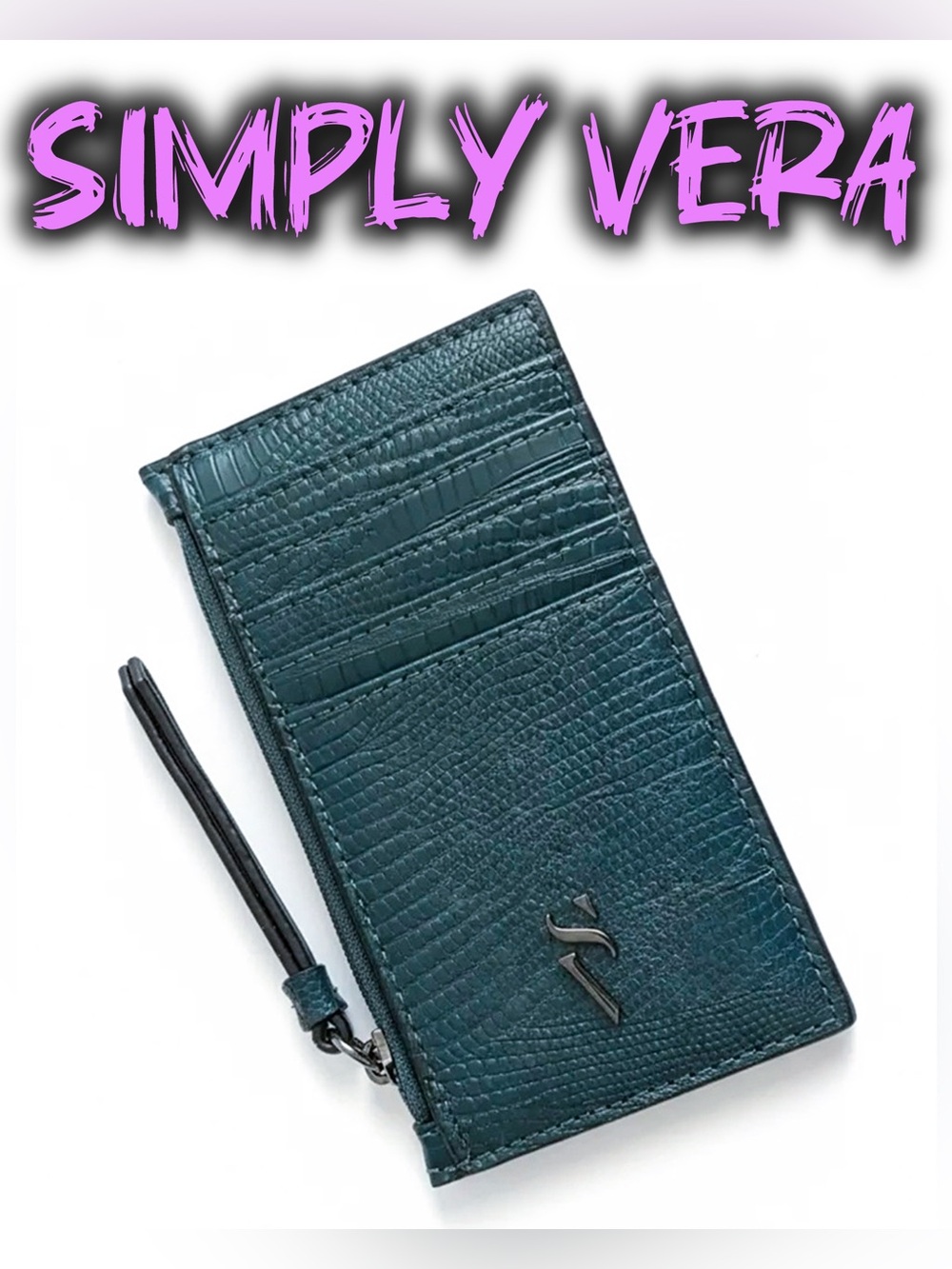 Teal Textured Wristlet Wallet